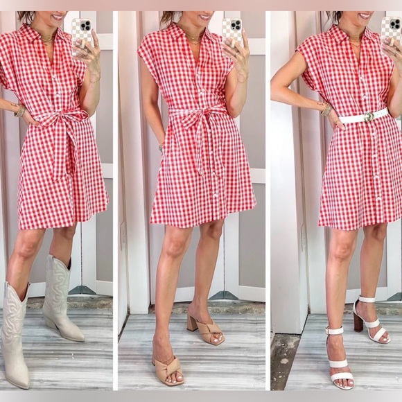 Red and White Gingham Dress Draper James -xs - Picture 5 of 5